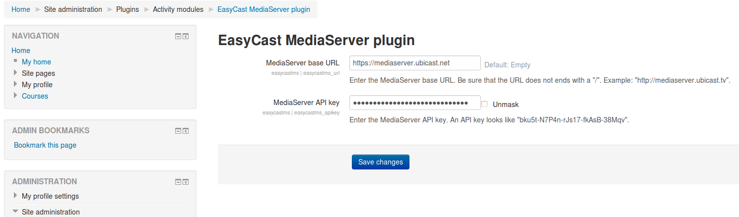 Plugin settings